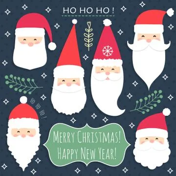 The Santas Set Stock Illustration