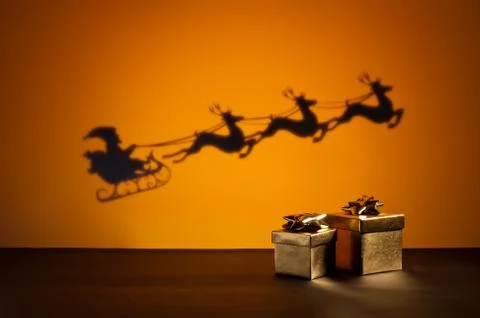 Santas sledge and presents Stock Photos
