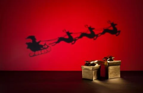 Santas sledge and presents Stock Photos