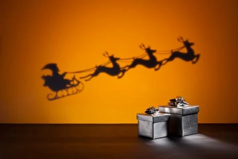 Santas sledge and presents Stock Photos