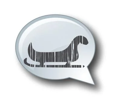 Santas sleigh flat icon Stock Illustration