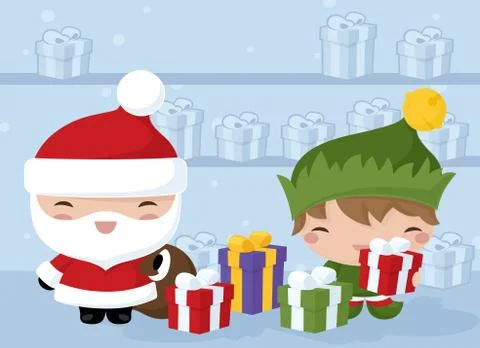 Santa's workshop Stock Illustration