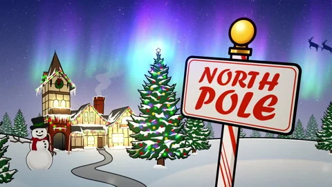 Santa's Workshop at North Pole Animated Scene Stock-Footage 141459159