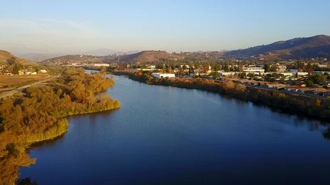Santee, CA - Walker Preserve Trail - Drone Video Video stock 86126473