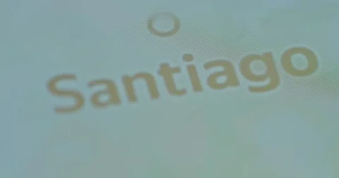 Santiago city on map, sunshine effect Stock Footage 310846489
