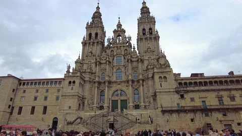 Santiago de Compostela, Spain - Jun 19, 2022: Street musicians Stock Footage 201952397
