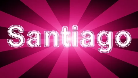 Santiago icon in red abstract background with rays. Stock Footage 114048907