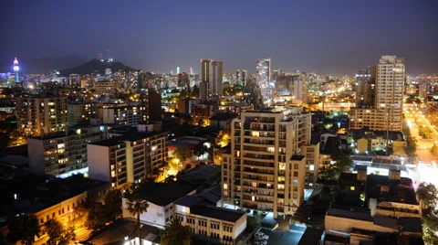 Santiago at Night Timelapse Stock Footage 43044665