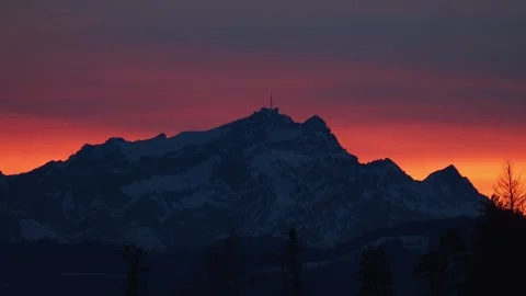 Santis  mountain in the Swiss Alps Video stock 325964597