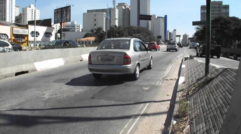 Santo Andre Via Expressa - Rear Camera Stock Footage 31141850