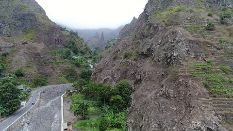  Santo Antao - Cape Verde - Kaap Verdie - Mountian clouds Stock Footage 92275341