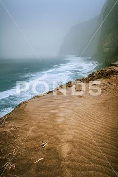 Santo Antao, Cape Verde - Sand dune on the hike trail from Cruzinha da Garca to Stock Photos