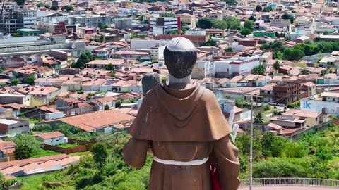 Santo Antonio Statue. Catholic Sanctuary. Religion Symbol Landscape. Religious Stock Footage 345693632