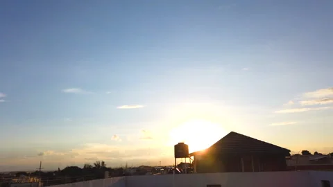 Santo Domingo Time Lapse Sunset from a rooftop on a middle class neighborhood Video stock 138908401
