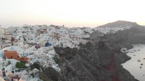 Santorini from a bird's perspective Stock Footage 249943949