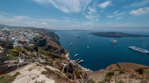 Santorini Cable Car Stock Footage 52110797