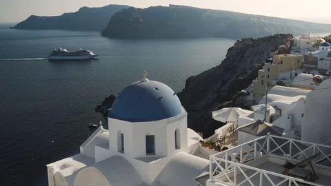 Santorini, Caldera Stock Footage 127828193