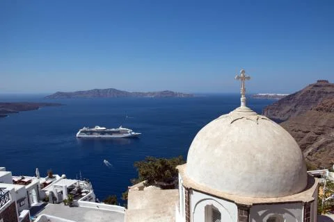 Santorini caldera Stock Photos