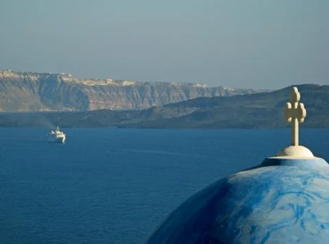 Santorini caldera Stock Photos