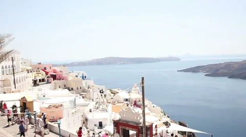 Santorini Caldera view Stock Footage 44037344