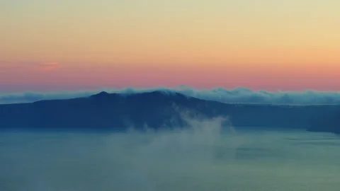 Santorini on a cloudy evening, Greece Stock Footage 220238492