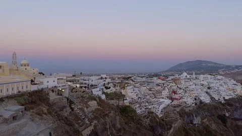 Santorini Dusk Flyover Видео 80850563