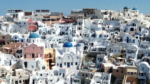 A Santorini Getaway from the Skies Stock Footage 253780205