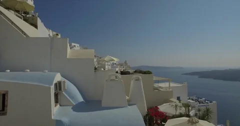 Santorini Greece Caldera Panoramic View Stockbeeldmateriaal 72949572