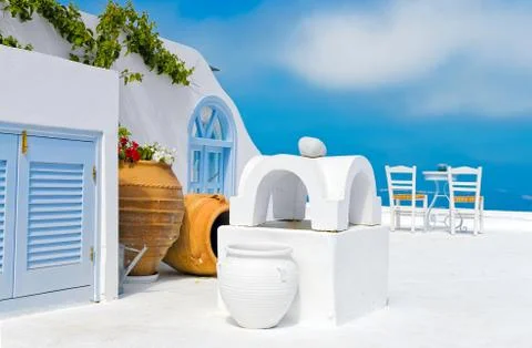 Santorini in Greece Stock Photos