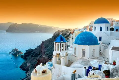 Santorini in Greece Stock Photos
