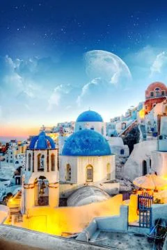 Santorini in Greece Stock Photos