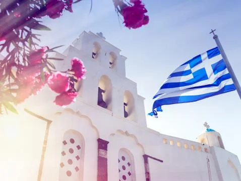 Santorini in Greece Stock Photos