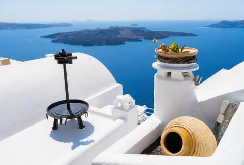 Santorini in Greece Stock Photos