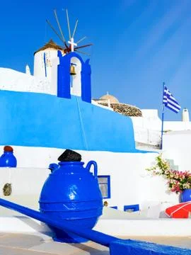 Santorini in Greece Stock Photos