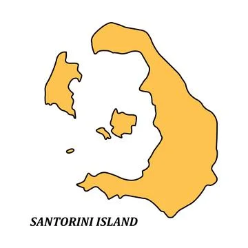 Santorini island map イラスト素材
