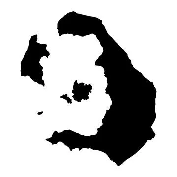 Santorini island map symbol shape, travel web flat concept icon vector illust Stock Illustration