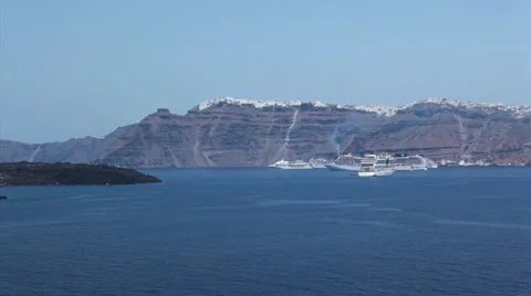 Santorini islands view from ship Video stock 8519710