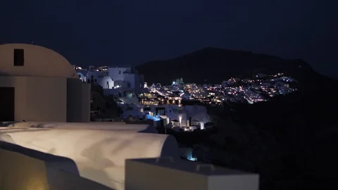 Santorini by night Stock Footage 127828396