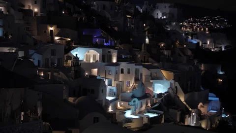 Santorini by night Stock Footage 127828420
