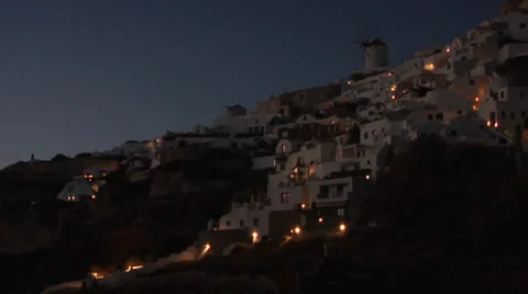 Santorini at night - Greece. Stock Footage 34247060