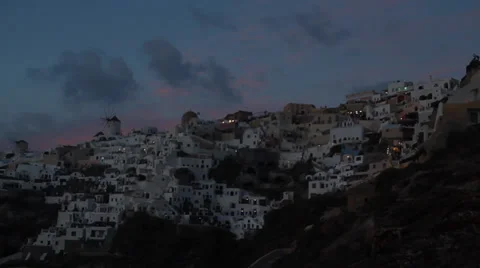 Santorini at night - Greece. 스톡 동영상 34250093