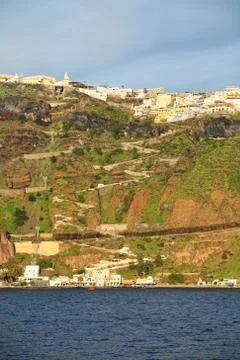 Santorini path Stock Photos