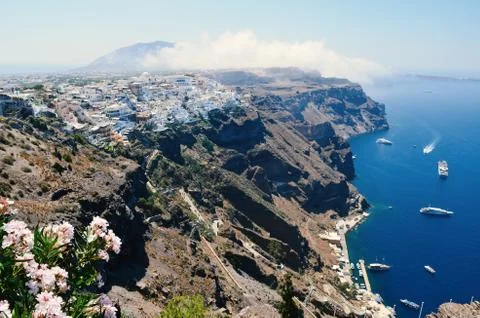 Santorini Top View Stock Photos