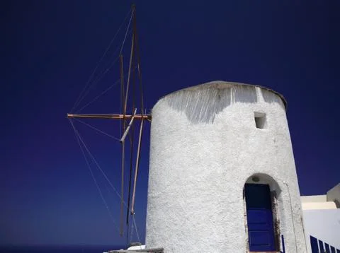 Santorini windmill Stock Photos