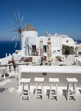 Santorini Windmill Stock Photos