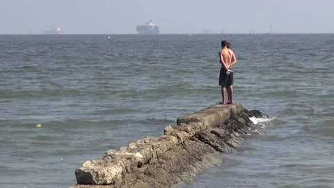 Santos Beach Stock Footage 138613046