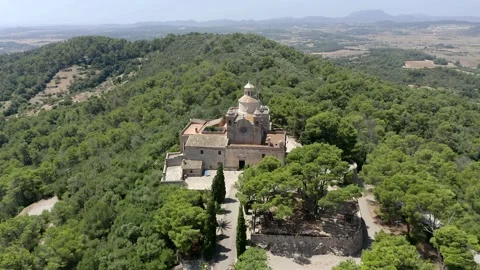 Santuari De La Mare De Deu De Bonany near Petra, Mallorca, Spain Stock Footage 146573727