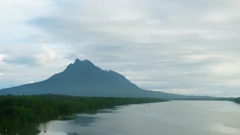 Santubong and cloud no motion Stock Footage 272385691