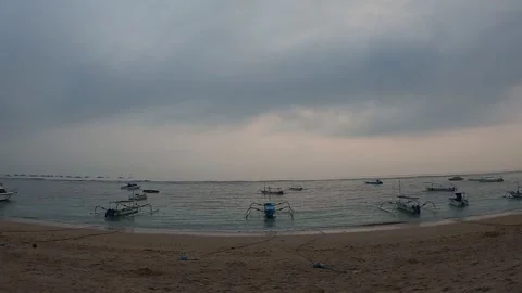 Sanur Beach Sky is Cloudy Stock Footage 291892690