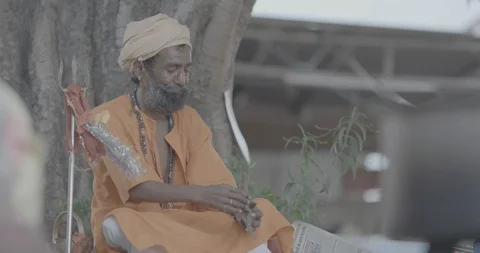 Sanyasi Smoking Video stock 112417446